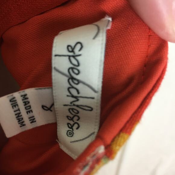 Speechless Floral Strapless Dress Red Orange Jrs S - Picture 10 of 16